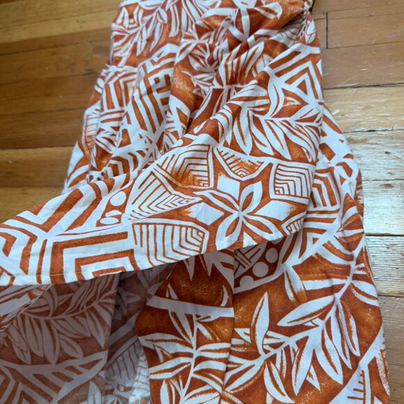 Vintage Gal Clothing Tiki Pinup Orange and White Tropical Print Sarong Size 6 - Picture 6 of 9